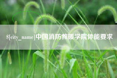 沛县中国消防救援学院体能要求