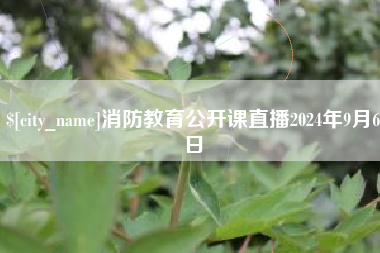 沛县消防教育公开课直播2024年9月6日