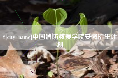 沛县中国消防救援学院安徽招生计划