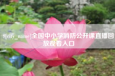 沛县全国中小学消防公开课直播回放观看入口