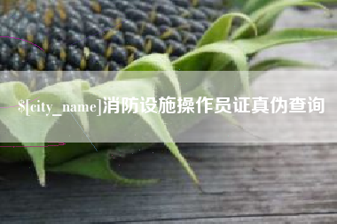 沛县消防设施操作员证真伪查询