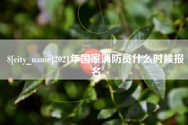 沛县2021年国家消防员什么时候报名