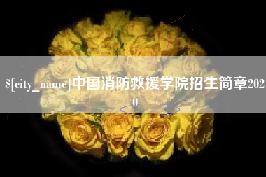 沛县中国消防救援学院招生简章2020