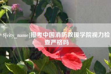 沛县报考中国消防救援学院视力检查严格吗