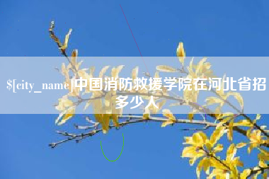 沛县中国消防救援学院在河北省招多少人